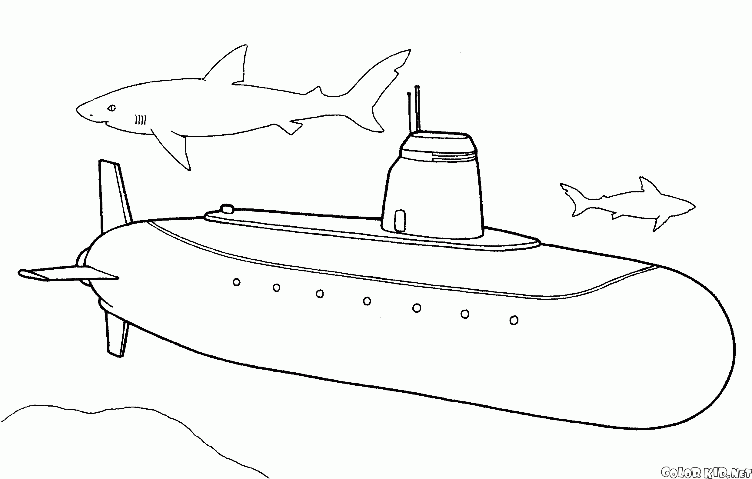 Submarine coloring #15, Download drawings