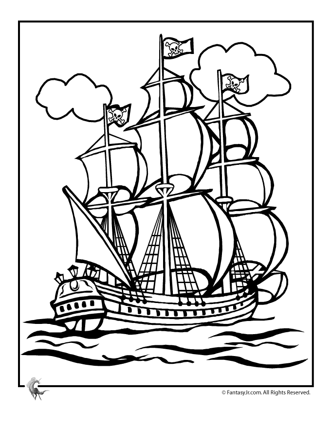 Pirate Ship coloring #16, Download drawings