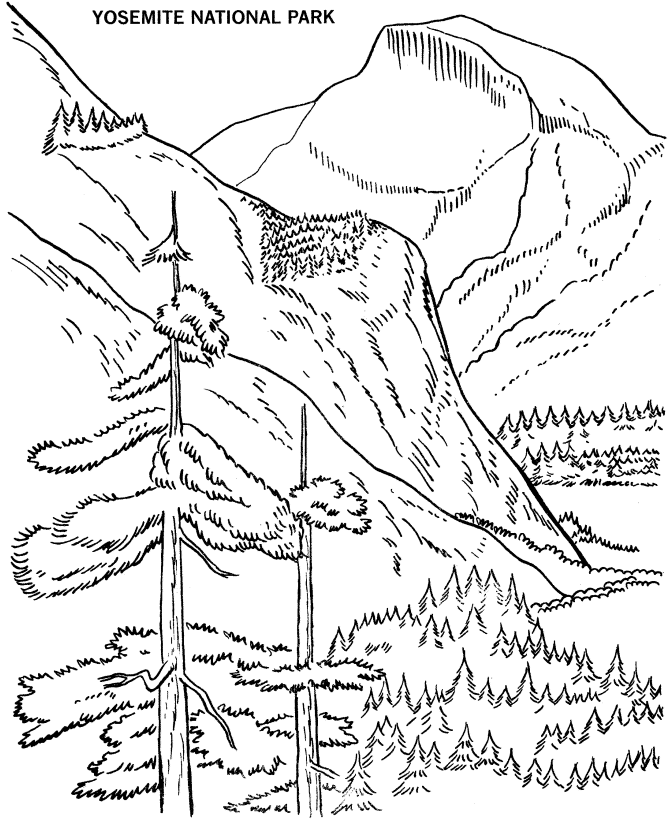 Yosemite Falls coloring #11, Download drawings