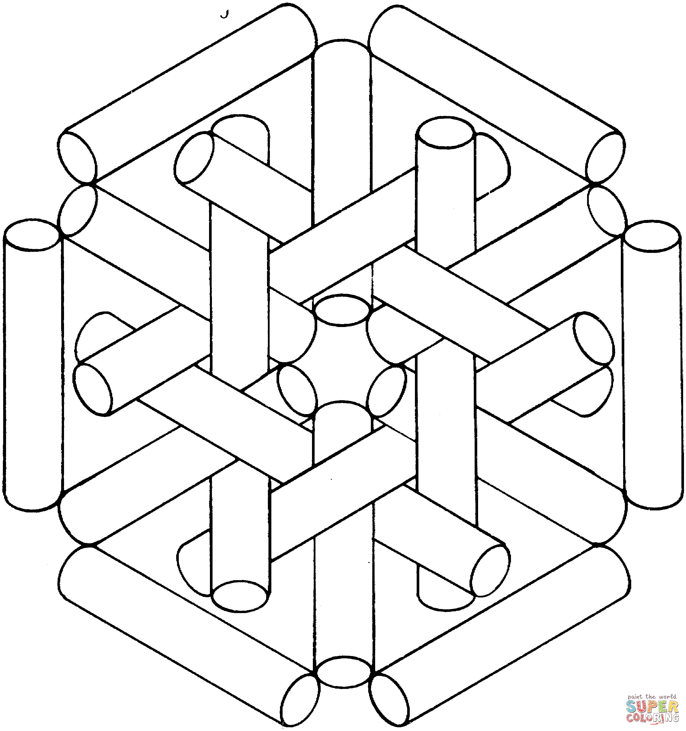 Optical Illusion coloring #4, Download drawings