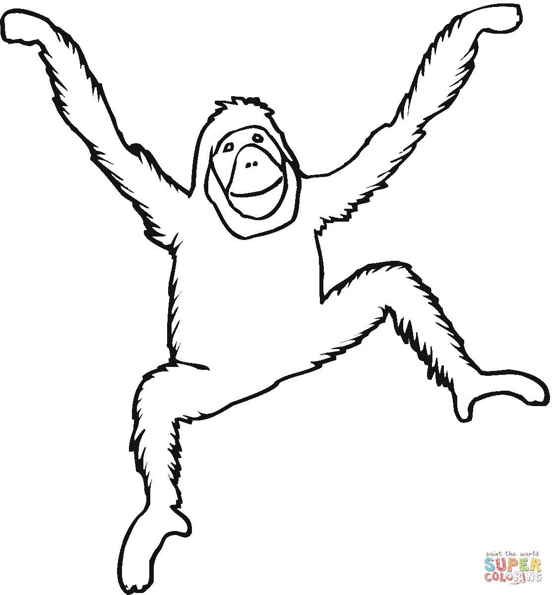 Orangutan coloring #9, Download drawings