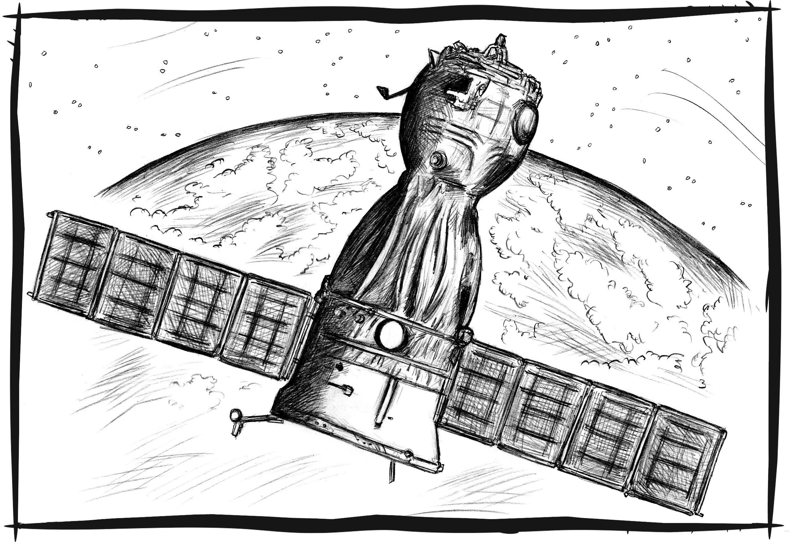 Orbital Station coloring #1, Download drawings