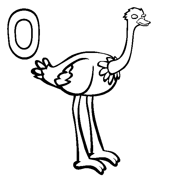 Ostrich coloring #12, Download drawings