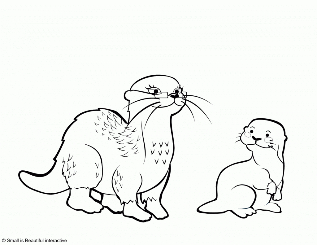 Otter coloring #9, Download drawings