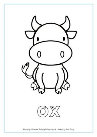 Ox coloring #6, Download drawings