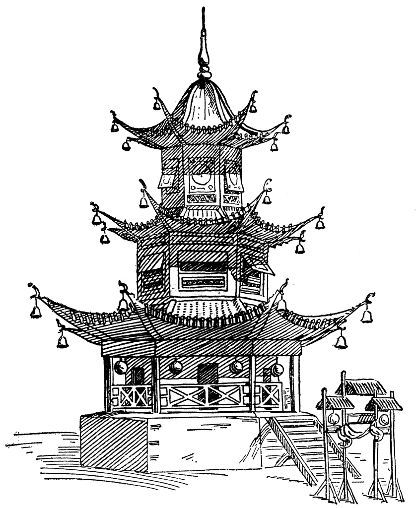 Pagoda coloring #9, Download drawings
