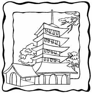 Pagoda coloring #8, Download drawings