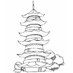 Pagoda coloring #15, Download drawings