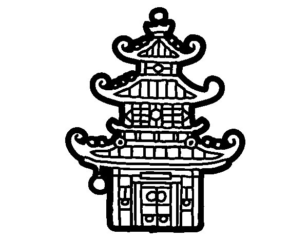 Pagoda coloring #20, Download drawings