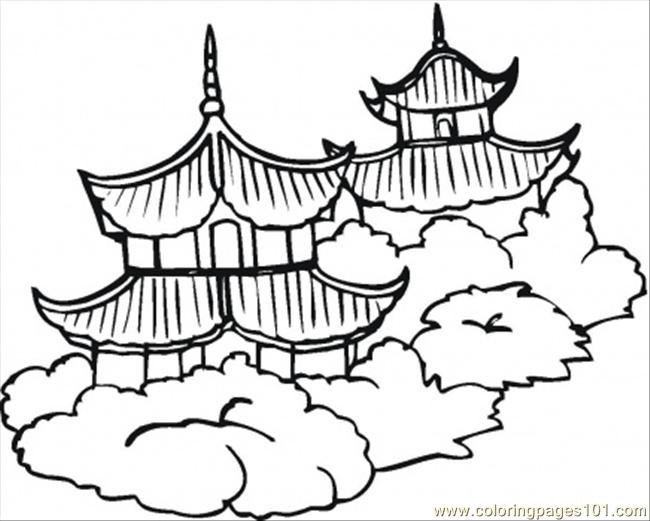Pagoda coloring #2, Download drawings