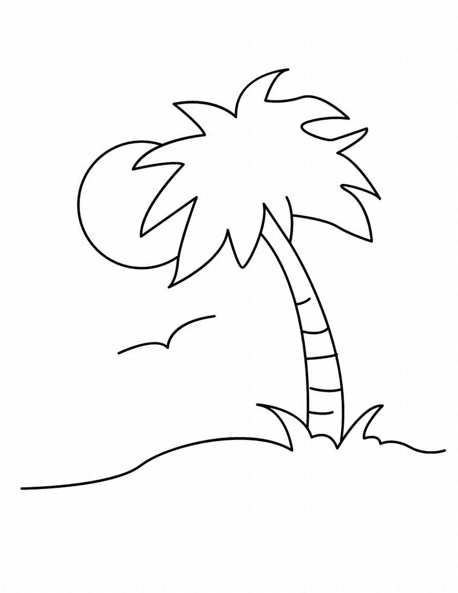 Palm Tree coloring #6, Download drawings