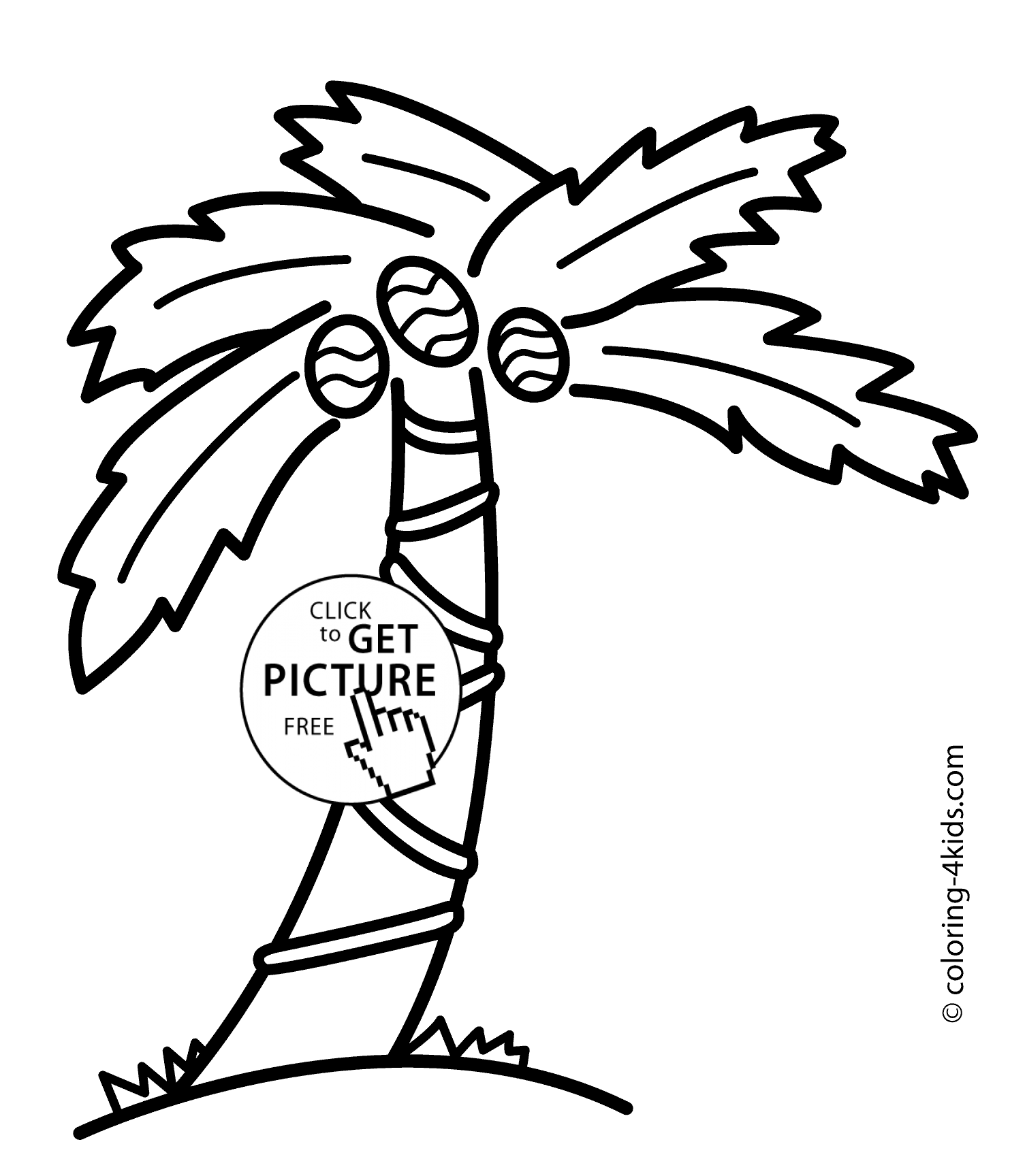Palm Tree coloring #10, Download drawings