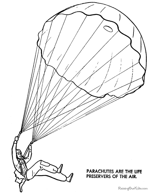 Parachute coloring #1, Download drawings