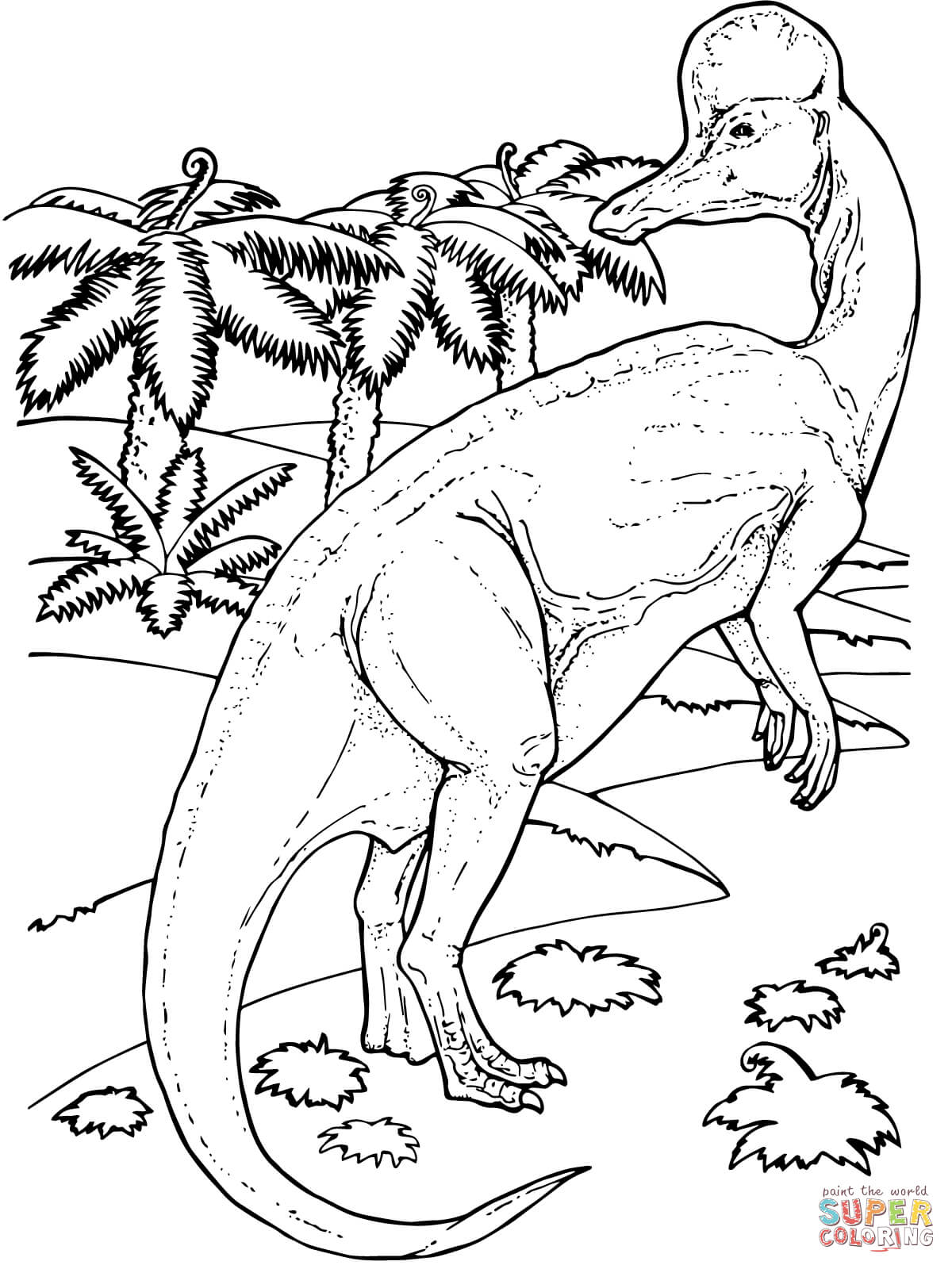 Parasaurolophus coloring #10, Download drawings