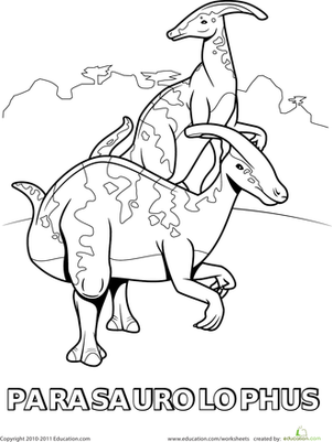 Parasaurolophus coloring #14, Download drawings