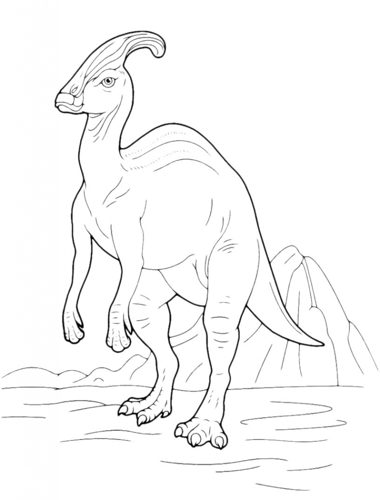 Parasaurolophus coloring #17, Download drawings