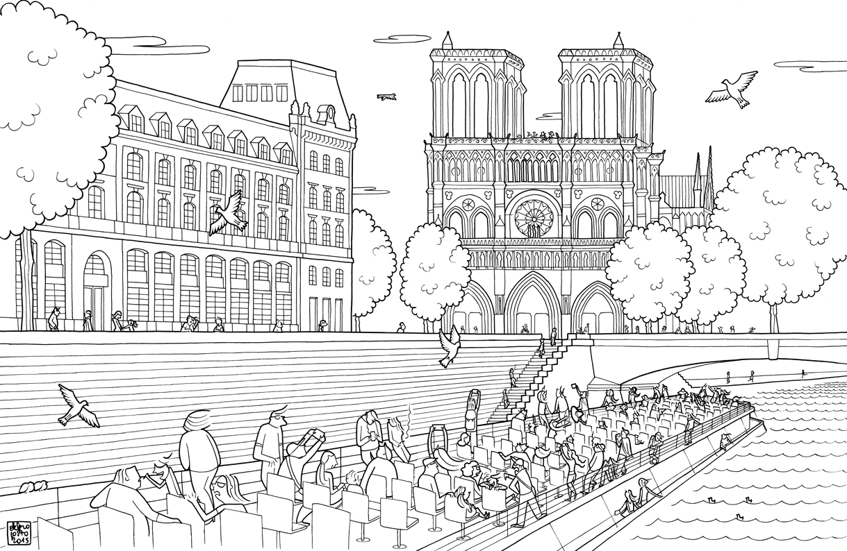 Paris coloring #5, Download drawings