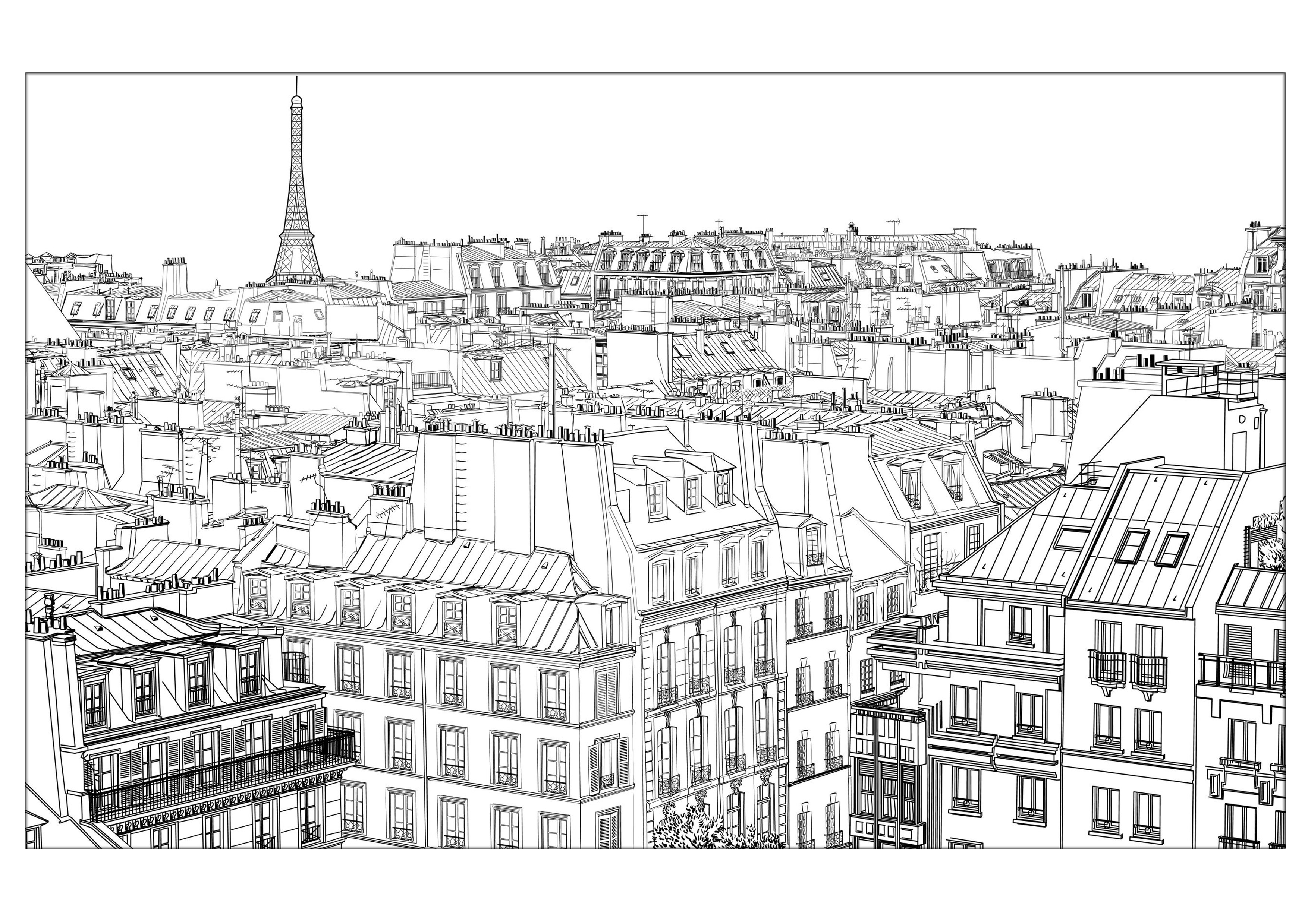 Paris coloring #4, Download drawings
