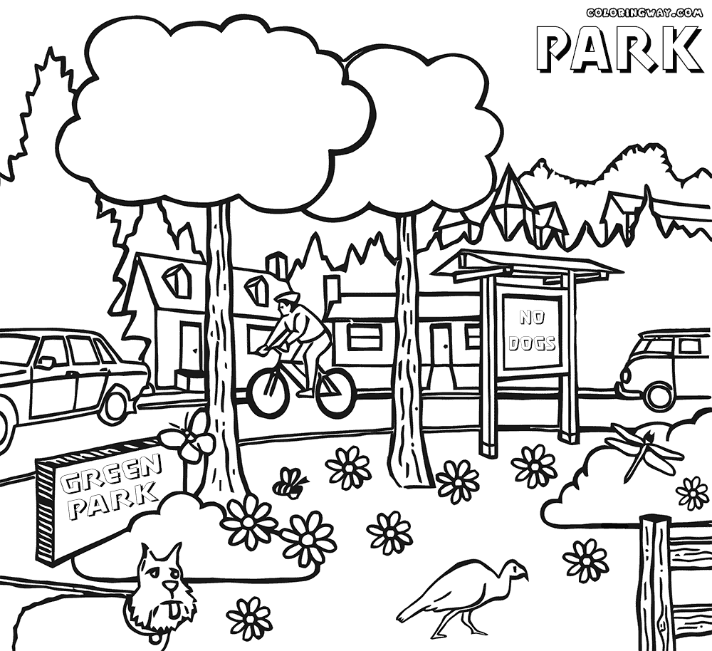 Park coloring #19, Download drawings