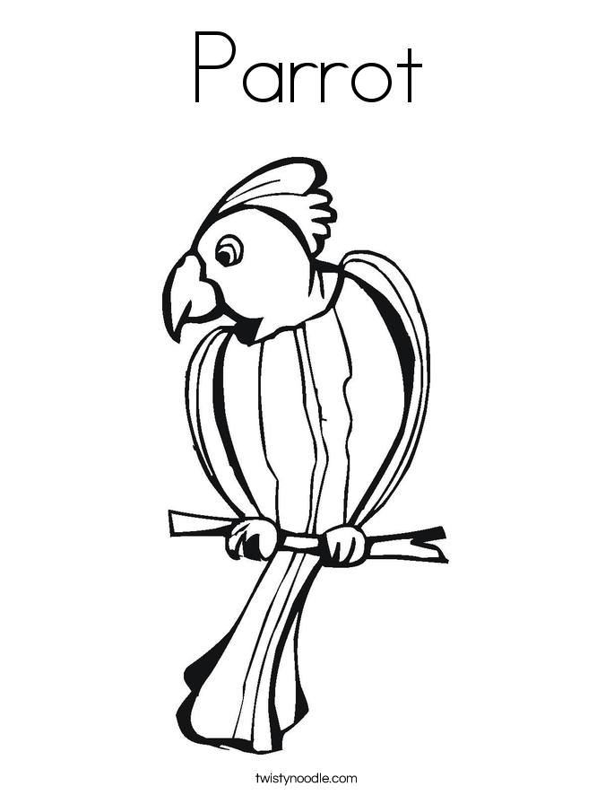 Parrot coloring #2, Download drawings