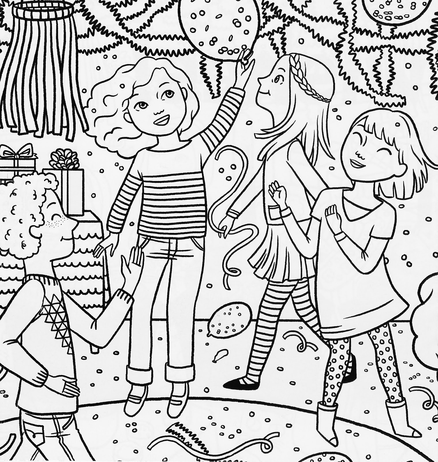 Party coloring #2, Download drawings