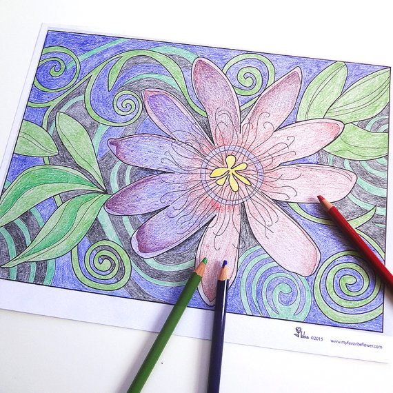 Passion Flower coloring #8, Download drawings