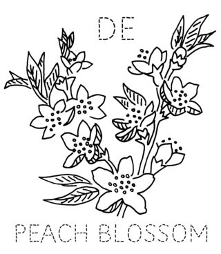 Peach Flower coloring #13, Download drawings