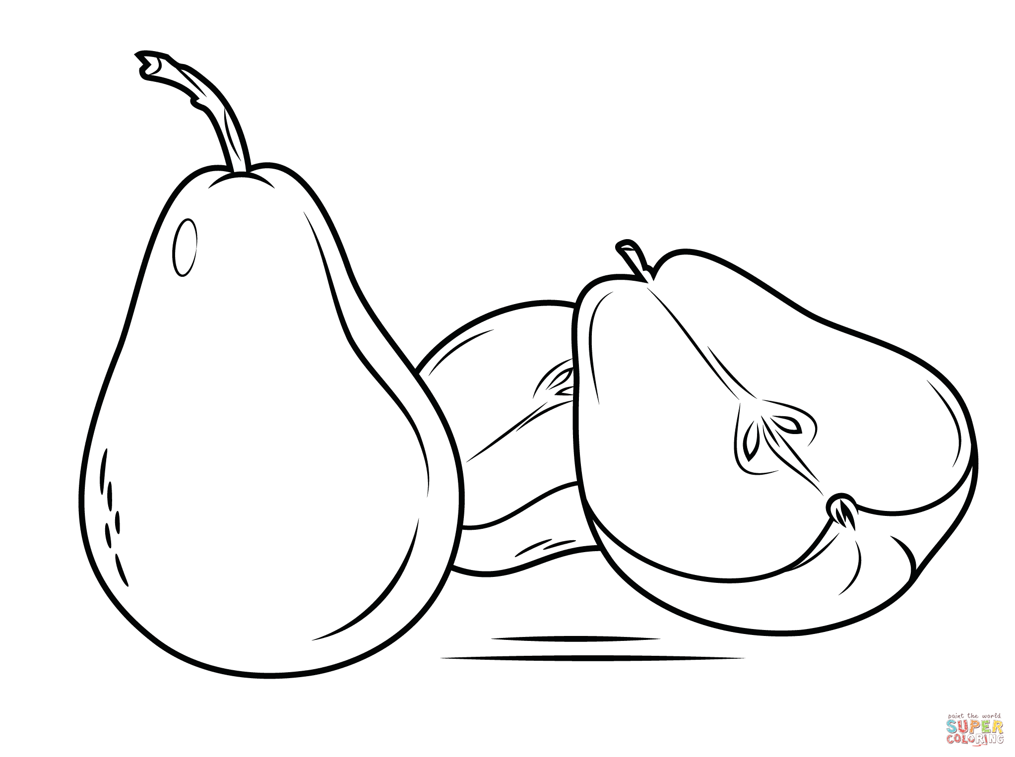 Pear coloring #1, Download drawings