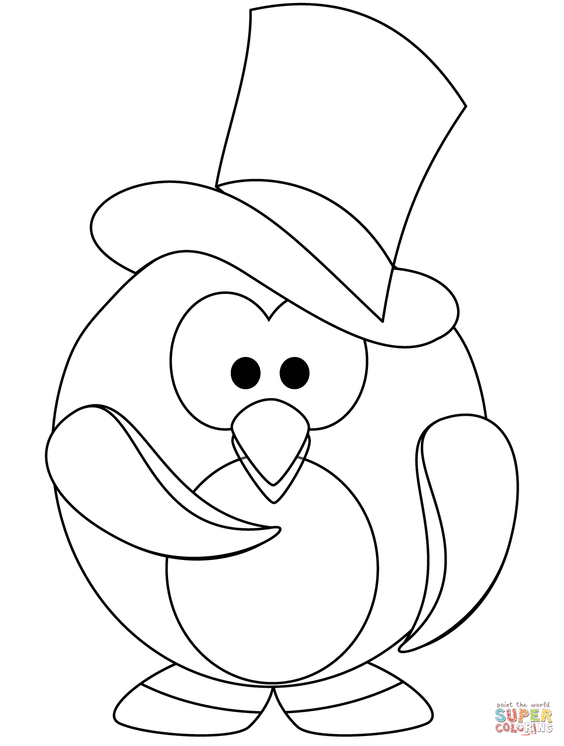 Penguin coloring #5, Download drawings
