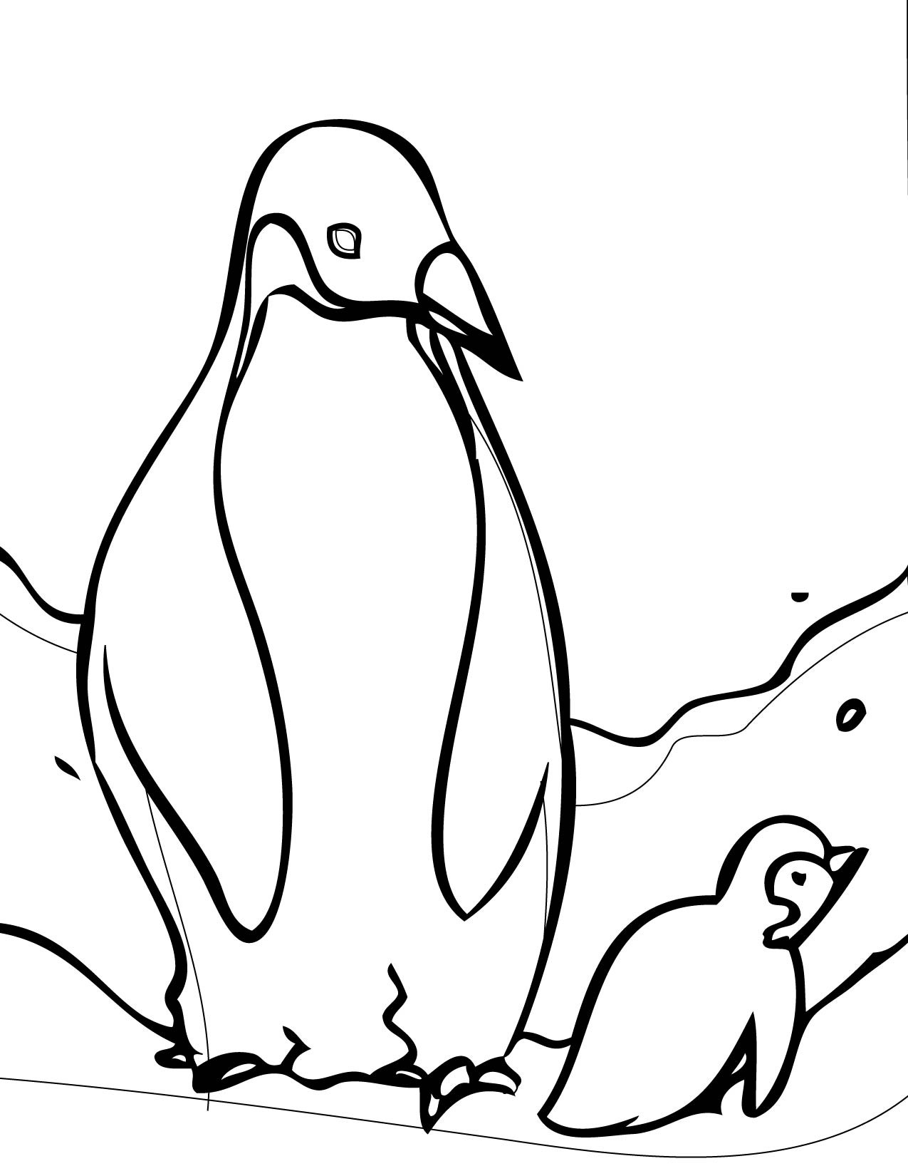 Penguin coloring #1, Download drawings
