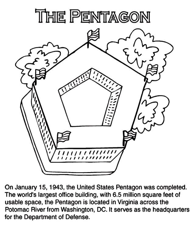 Pentagon coloring #12, Download drawings