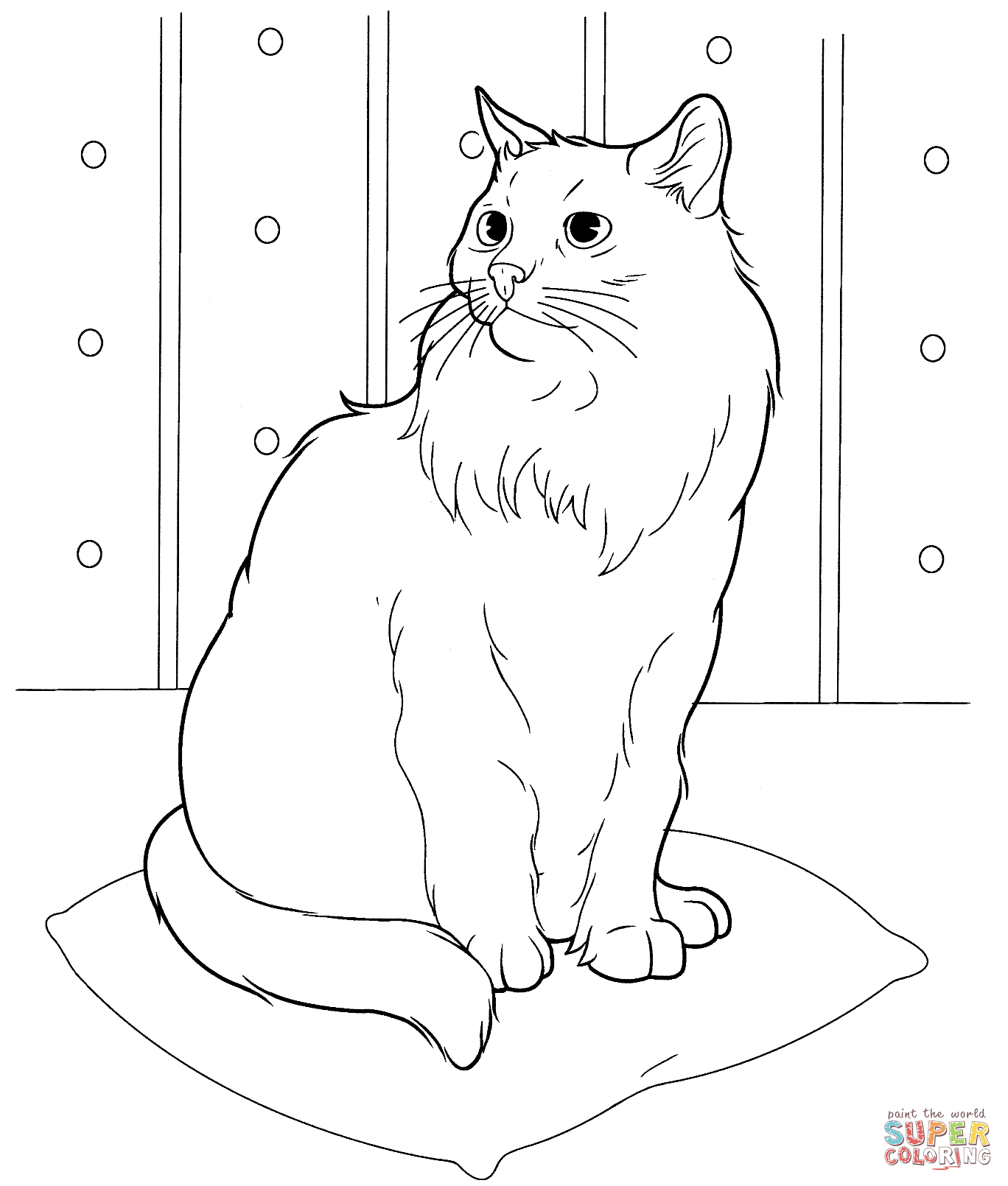 Persian Cat coloring #12, Download drawings