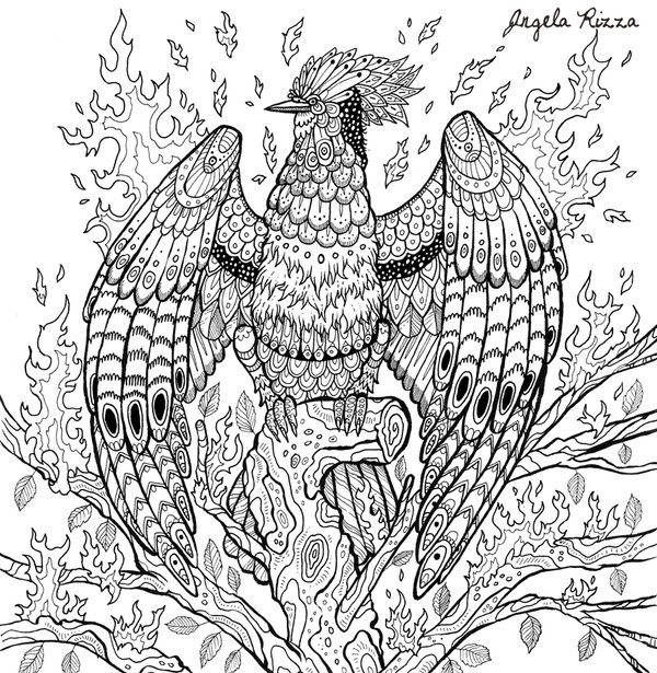 Phoenix coloring #15, Download drawings