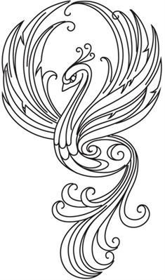 Phoenix coloring #4, Download drawings