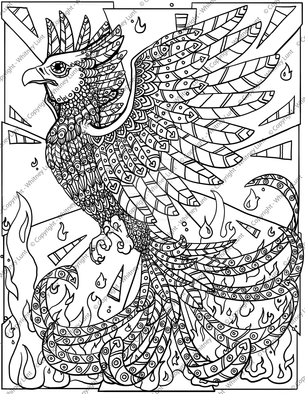 Phoenix coloring #8, Download drawings