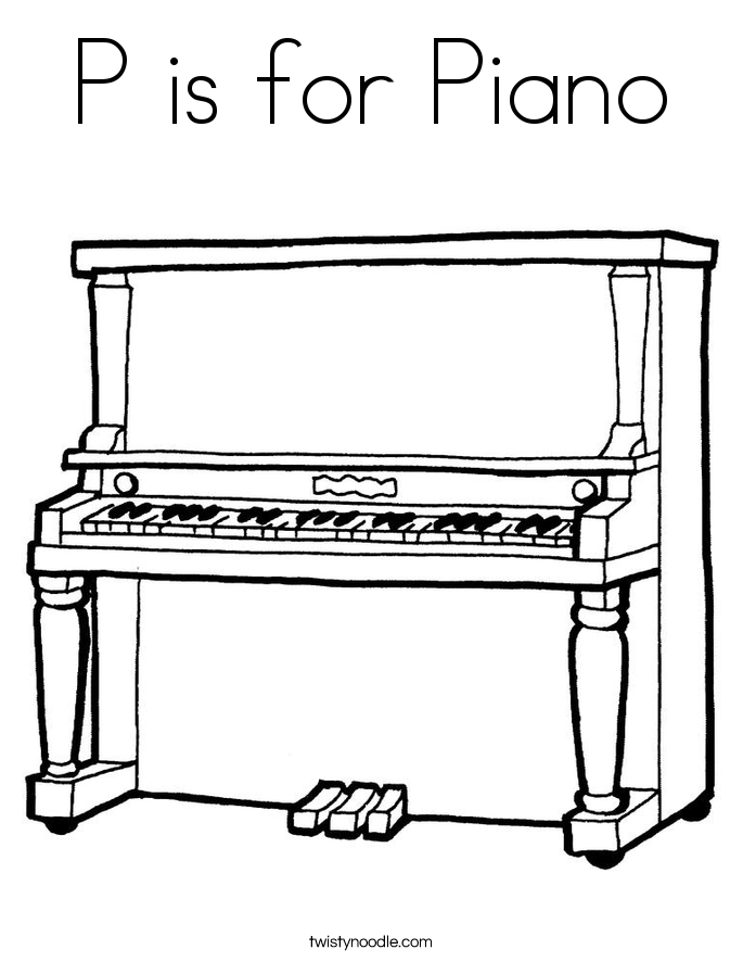 Piano coloring #11, Download drawings