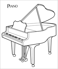 Piano coloring #13, Download drawings