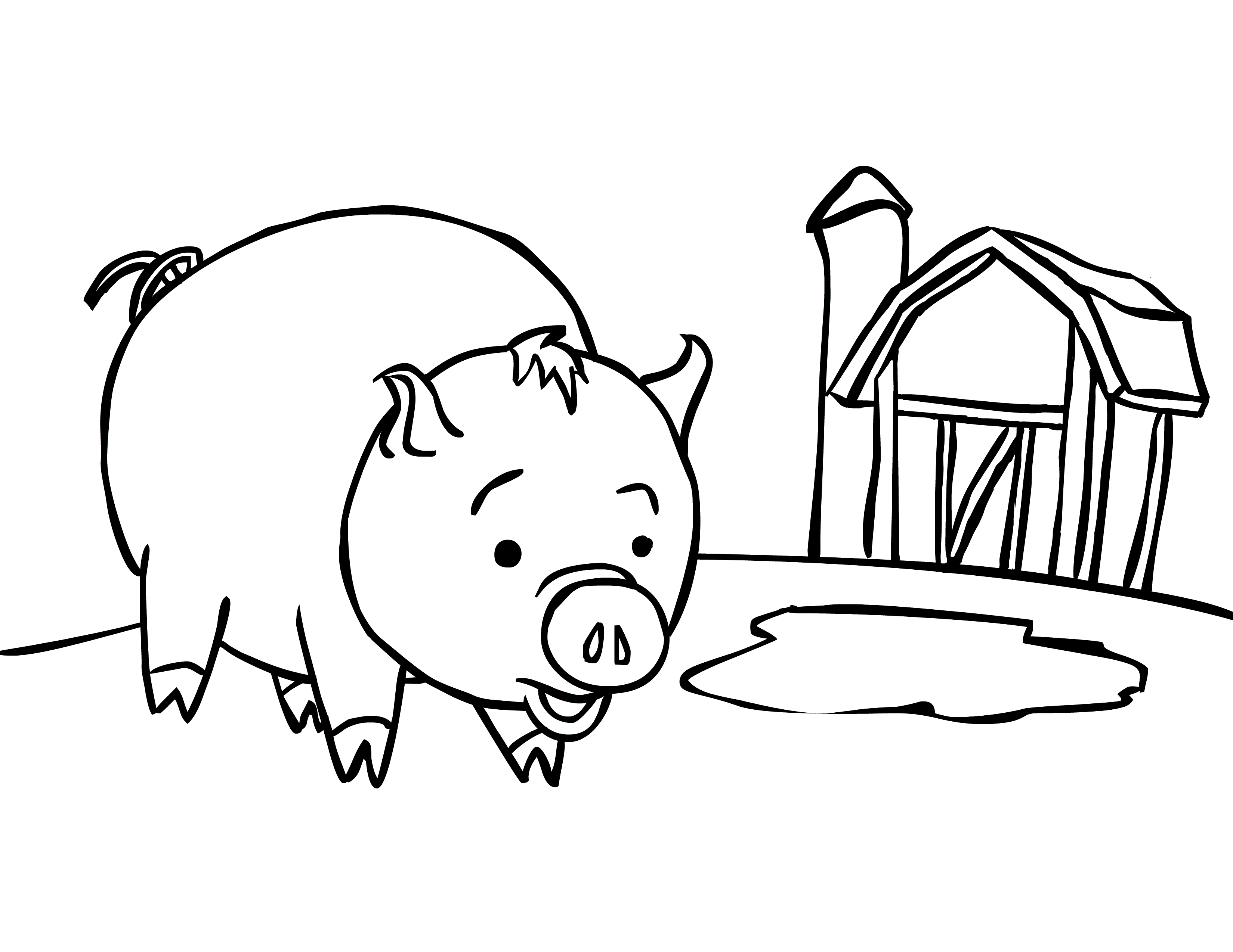 Pig coloring #7, Download drawings
