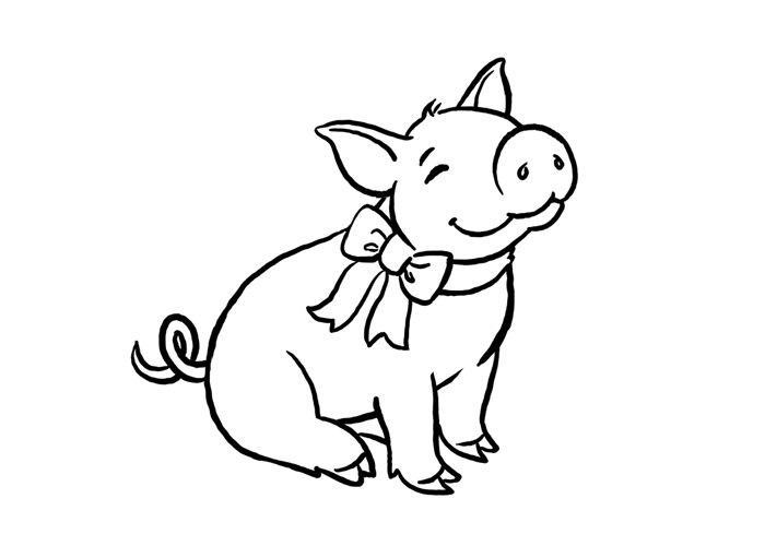 Pig coloring #2, Download drawings