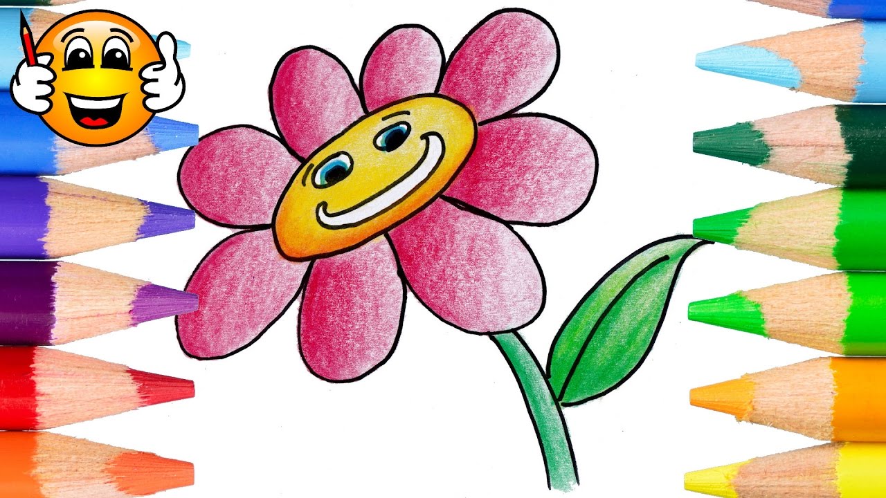 Pink Flower coloring #14, Download drawings