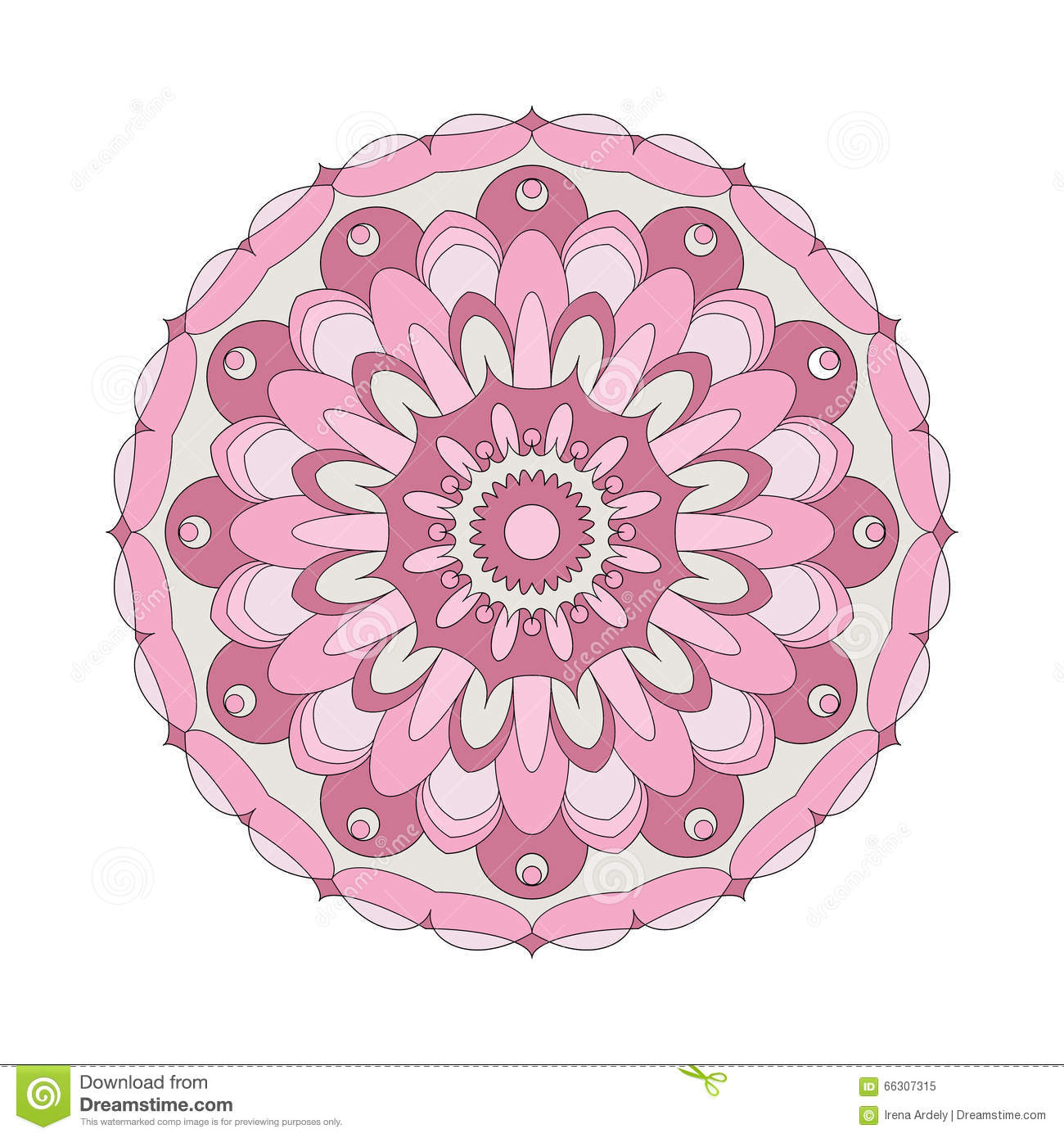 Pink Flower coloring #9, Download drawings