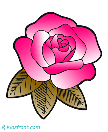 Pink Rose coloring #18, Download drawings