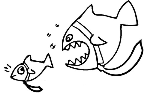 Piranha coloring #10, Download drawings