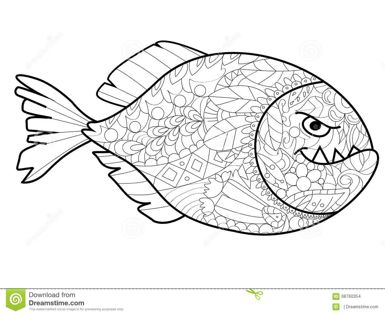 Piranha coloring #9, Download drawings