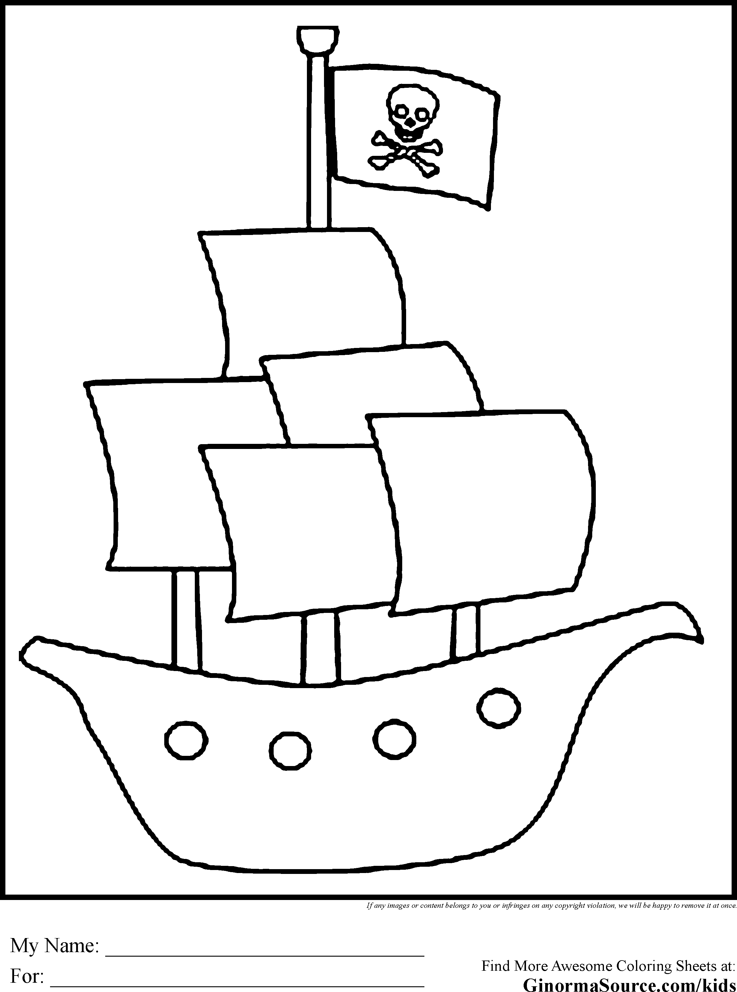 Pirate Ship coloring #5, Download drawings