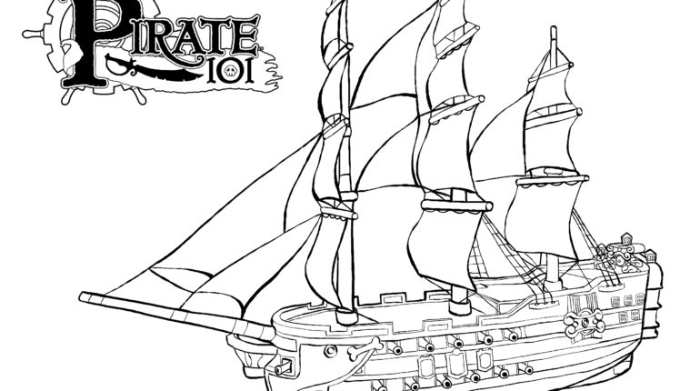 Pirate Ship coloring #3, Download drawings