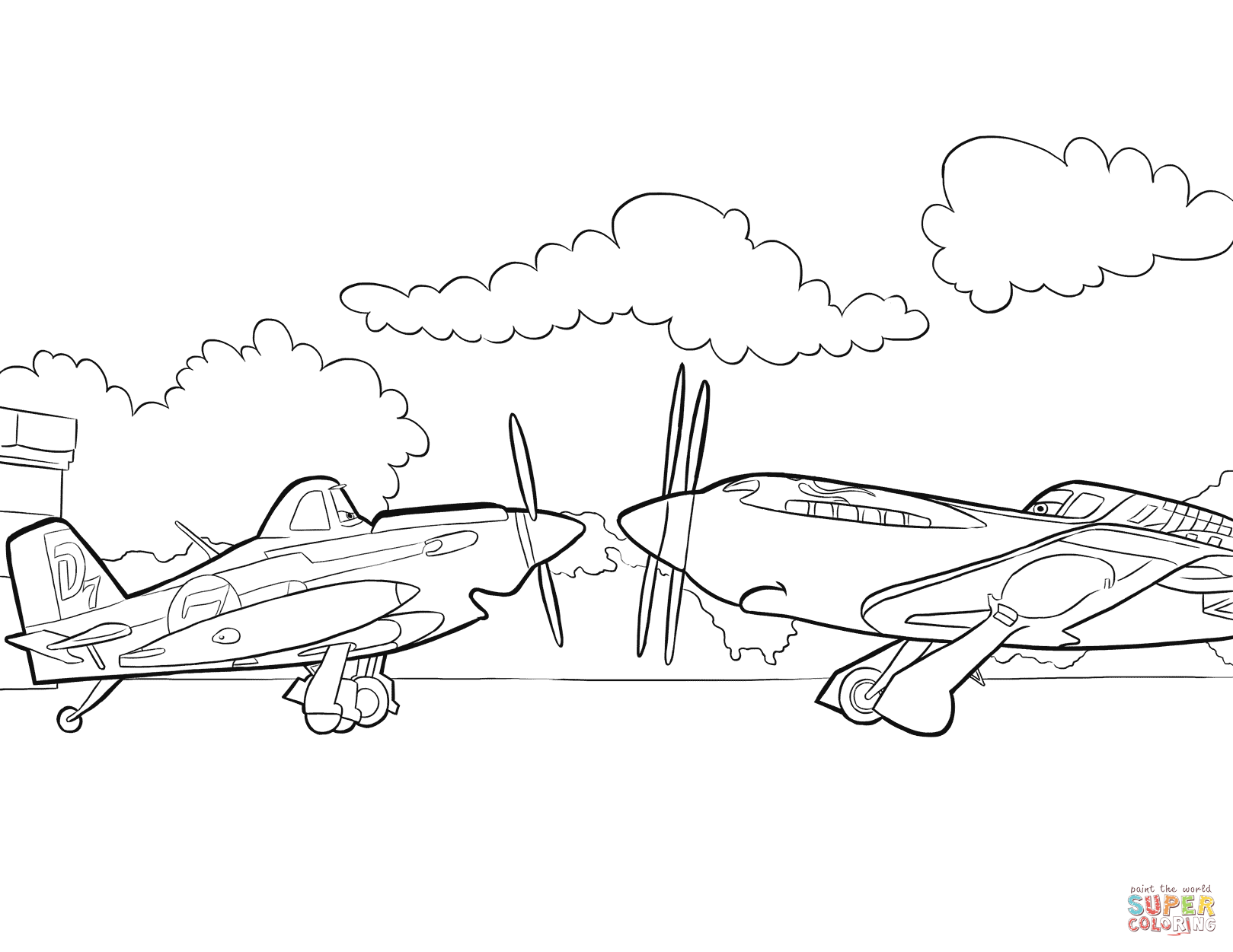 Planes coloring #2, Download drawings