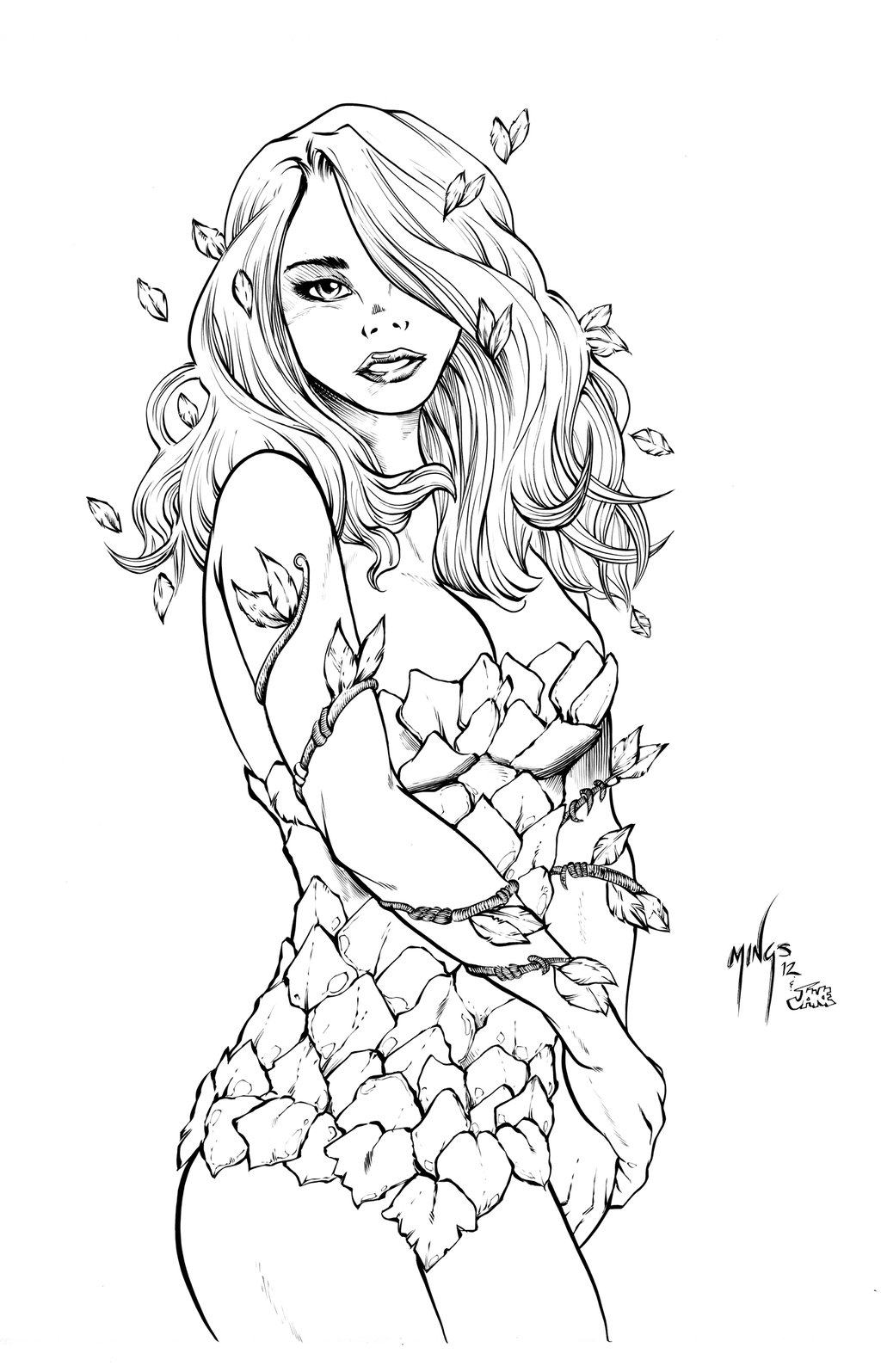 Poison Ivy coloring #3, Download drawings