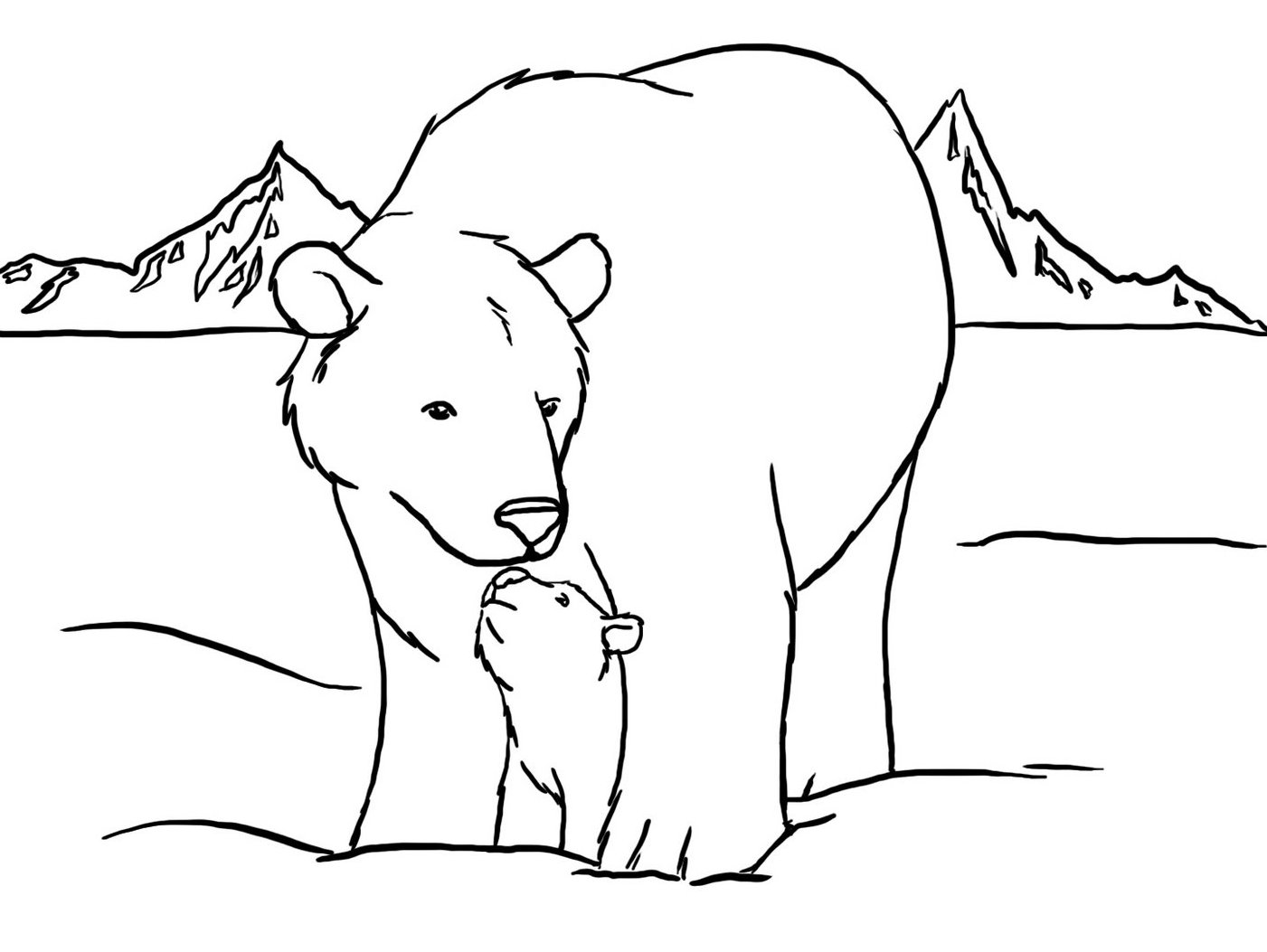 Polar  Bear coloring #13, Download drawings