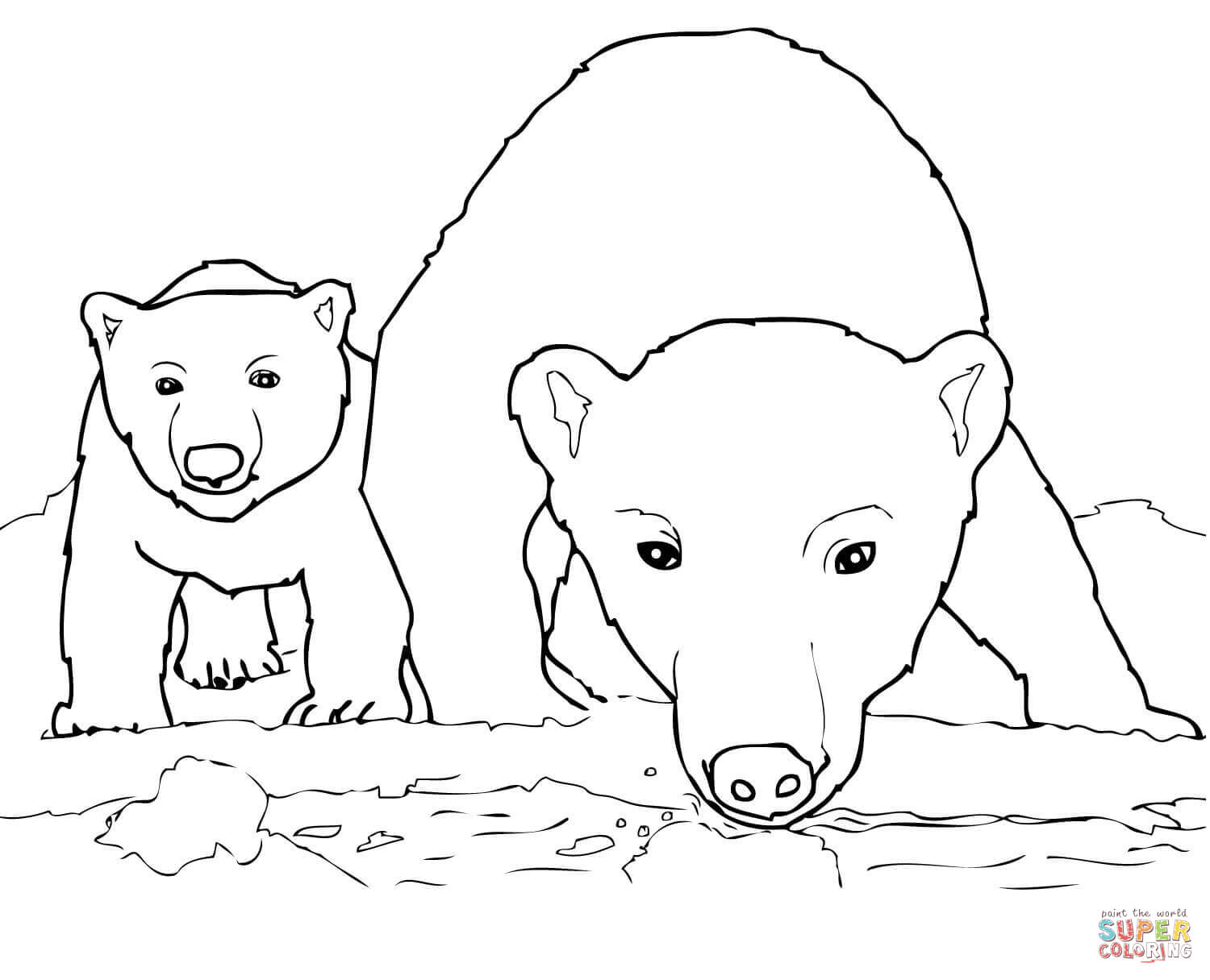 Polar  Bear coloring #11, Download drawings